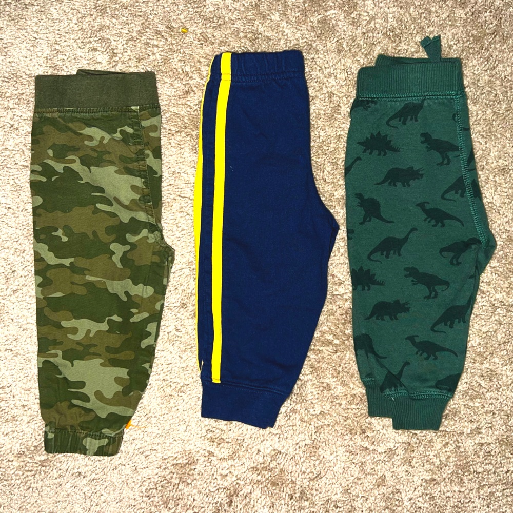 Carters baby boys set 3 piece pull-on pants 6-9m